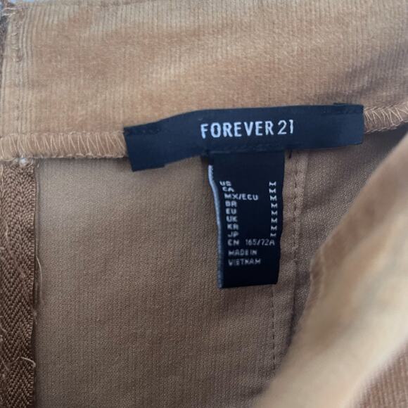 Forver21 Size M high waist curved hem suedette corduroy body con mini skirt - Picture 4 of 6